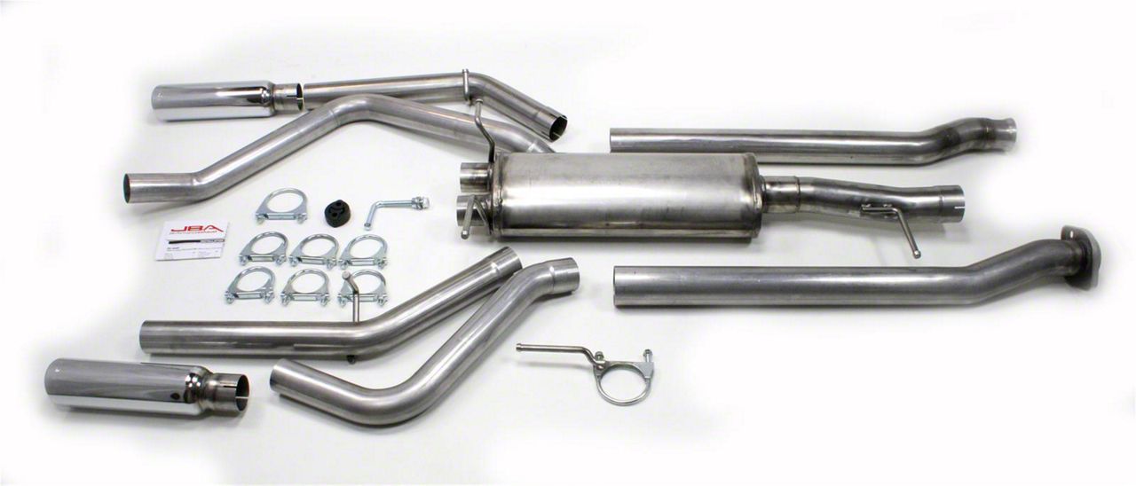 JBA Silverado 1500 Dual Exhaust System with Chrome Tips; Rear Exit 40