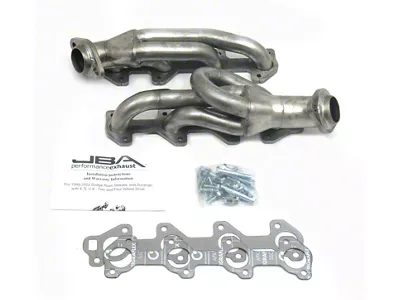 JBA 1-1/2-Inch Shorty Headers; Natural (04-07 4.7L Dakota)