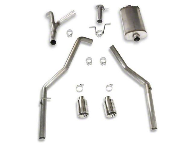 JBA Dual Exhaust System with Chrome Tips; Rear Exit (19-24 5.7L RAM 1500 w/ Factory Dual Exhaust)