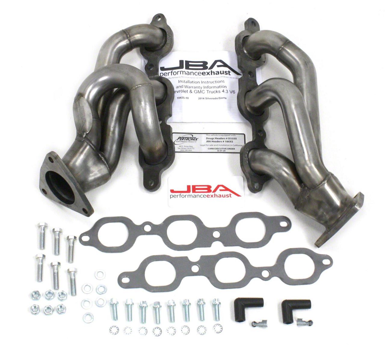 JBA Silverado 1500 1-5/8-Inch Shorty Headers; Natural 1842S