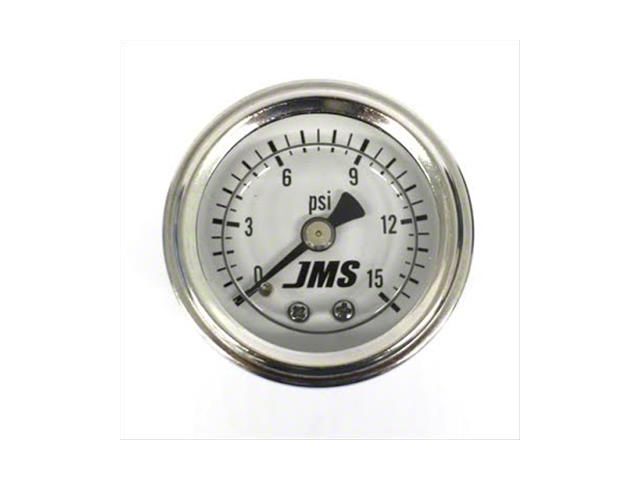 JMS Fuel Pressure Gauge; 0-15 PSI (Universal; Some Adaptation May Be Required)