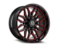 K2 Off-Road Rage Gloss Black/Red Milled 6-Lug Wheel; 20x9; 0mm Offset (15-20 F-150)