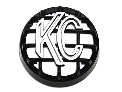 KC HiLiTES 4-Inch Rally 400 Round Light Stone Guard; Black with White KC Logo