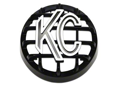 KC HiLiTES 4-Inch Rally 400 Round Light Stone Guard; Black with White KC Logo