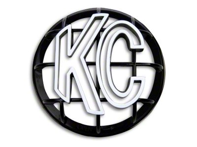 KC HiLiTES 5-Inch Apollo Series Round Light Stone Guard; Black with White KC Logo