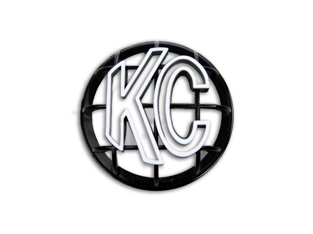 KC HiLiTES 5-Inch Apollo Series Round Light Stone Guard; Black with White KC Logo