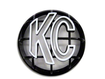 KC HiLiTES 5-Inch Apollo Series Round Light Stone Guard; Black with White KC Logo