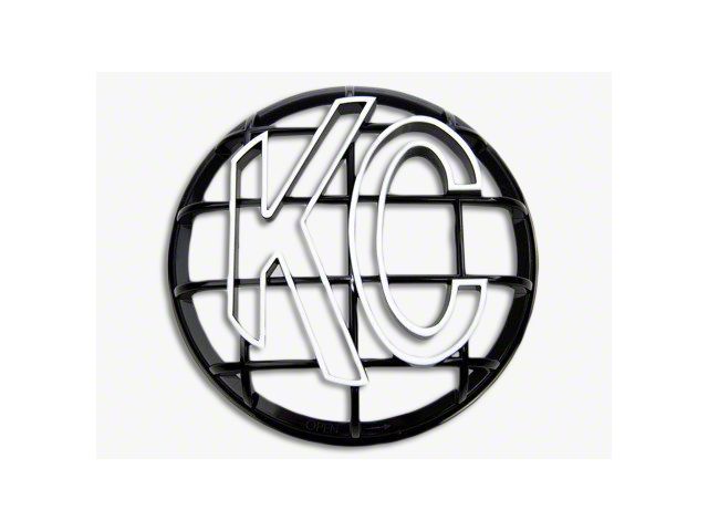 KC HiLiTES 6-Inch Apollo Series Round Light Stone Guard; Black with White KC Logo