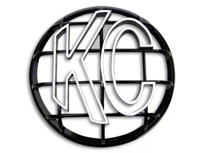 KC HiLiTES 6-Inch Apollo Series Round Light Stone Guard; Black with White KC Logo