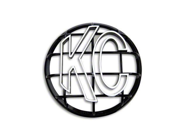 KC HiLiTES 6-Inch Apollo Series Round Light Stone Guard; Black with White KC Logo