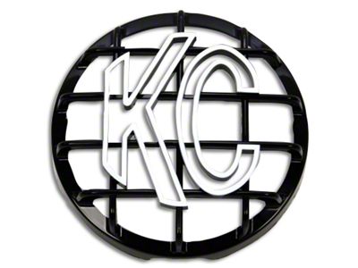 KC HiLiTES 6-Inch Daylighter and Slimlite Round Light Stone Guard; Black with White KC Logo