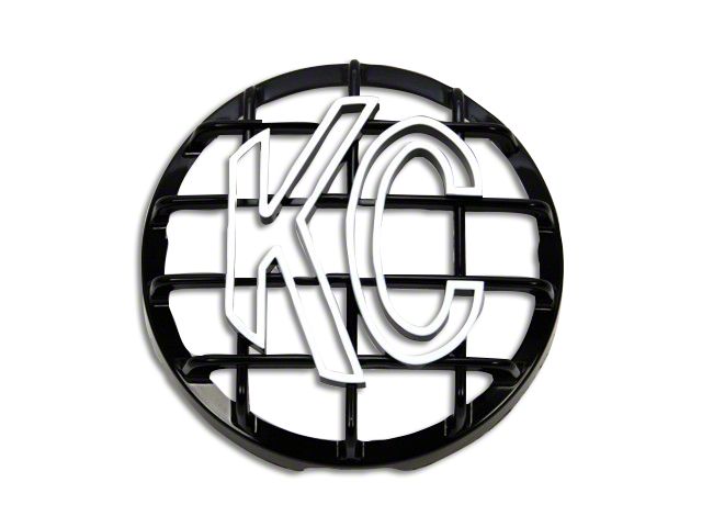 KC HiLiTES 6-Inch Daylighter and Slimlite Round Light Stone Guard; Black with White KC Logo
