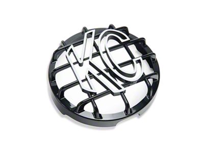 KC HiLiTES 6-Inch Daylighter and Slimlite Round Light Stone Guard; Black with White KC Logo
