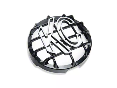 KC HiLiTES 6-Inch Daylighter and Slimlite Round Light Stone Guard; Black with White KC Logo