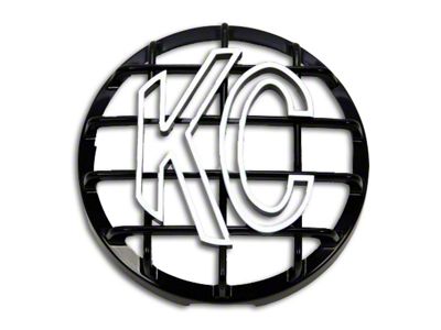 KC HiLiTES 6-Inch Daylighter and Slimlite Round Light Stone Guard; Black with White KC Logo