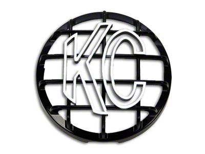 KC HiLiTES 6-Inch Daylighter and Slimlite Round Light Stone Guard; Black with White KC Logo