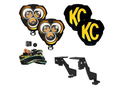 KC HiLiTES FLEX ERA 3 2-Light System with Ditch Light Mount; Spot Beam (15-20 F-150)
