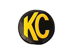 KC HiLiTES 6-Inch SlimLite/HID/Daylighter Vinyl Light Covers; Black with Yellow KC Logo 