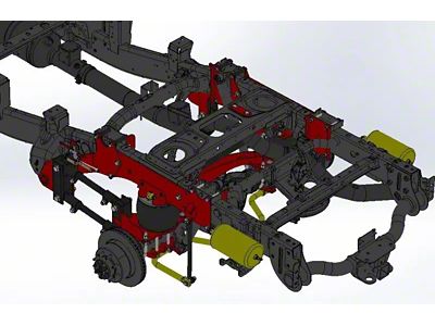 Kelderman Stock Height 4-Link Rear Air Suspension (19-24 4WD RAM 3500 w/ Air Ride)