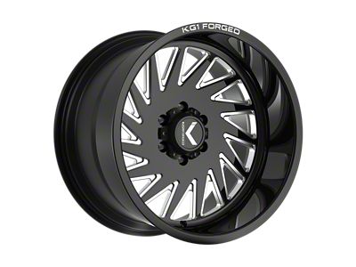 KG1 Forged OUTBURST Gloss Black Milled 8-Lug Wheel; Right Directional; 22x12; -44mm Offset (08-10 F-250 Super Duty)