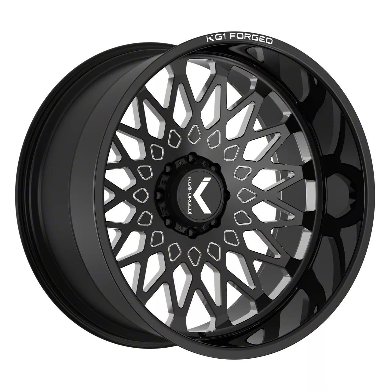 KG1 Forged F-350 Super Duty CHEMIST Gloss Black Milled 8-Lug Wheel ...
