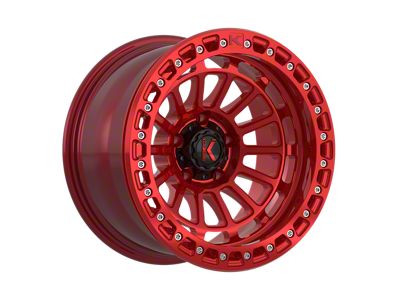 KG1 Forged LIFTER BEADLOCK Candy Red with Candy Red Ring 6-Lug Wheel; 17x8.5; 0mm Offset (14-18 Sierra 1500)