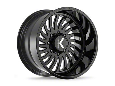 KG1 Forged ABYSS Gloss Black 8-Lug Wheel; Left Directional; 20x12; -44mm Offset (01-06 Sierra 3500 HD SRW)