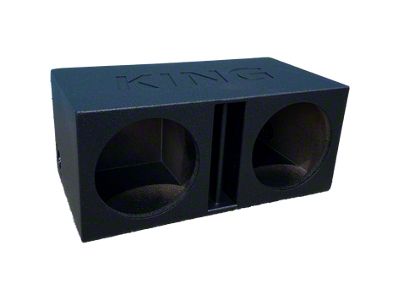 King Boxes 12-Inch Dual Double Front Ported Subwoofer Box; Charcoal Sprayed Finish (Universal; Some Adaptation May Be Required)