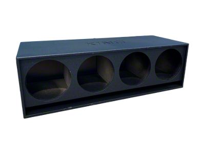 King Boxes 12-Inch Quad Front Fire Bottom Port Subwoofer Box; Charcoal Sprayed Finish (Universal; Some Adaptation May Be Required)