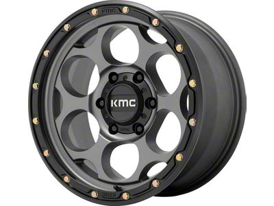 KMC Dirty Harry Satin Gray with Black Lip 8-Lug Wheel; 17x8.5; 0mm Offset (01-06 Sierra 2500 HD)