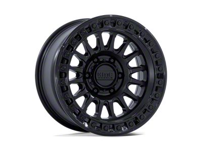 KMC IMS Matte Black with Gloss Black Lip 8-Lug Wheel; 18x9; 0mm Offset (01-06 Silverado 2500 HD)