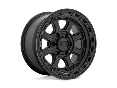 KMC Chase Satin Black with Gloss Black Lip 8-Lug Wheel; 17x9; -12mm Offset (03-09 RAM 2500)