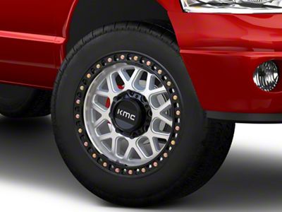 KMC GRS Machined with Satin Black Lip 8-Lug Wheel; 20x9; 0mm Offset (03-09 RAM 2500)