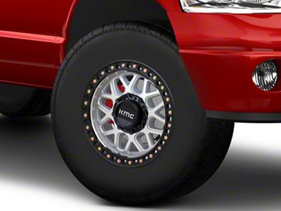KMC GRS Machined with Satin Black Lip 8-Lug Wheel; 17x9; 18mm Offset (03-09 RAM 2500)