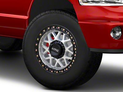 KMC GRS Machined with Satin Black Lip 8-Lug Wheel; 18x8.5; 0mm Offset (03-09 RAM 2500)
