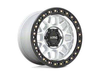 KMC GRS Machined with Satin Black Lip 8-Lug Wheel; 18x9; 18mm Offset (03-09 RAM 2500)