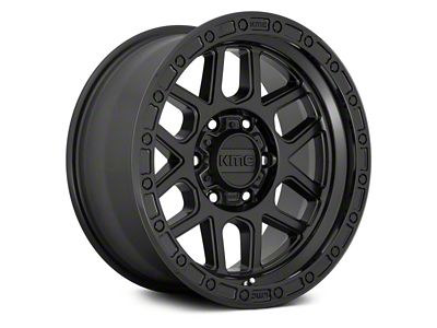 KMC Mesa Satin Black with Gloss Black Lip 8-Lug Wheel; 18x9; 18mm Offset (03-09 RAM 2500)