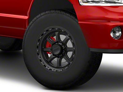 KMC Chase Satin Black with Gloss Black Lip 8-Lug Wheel; 17x9; -12mm Offset (03-09 RAM 3500 SRW)