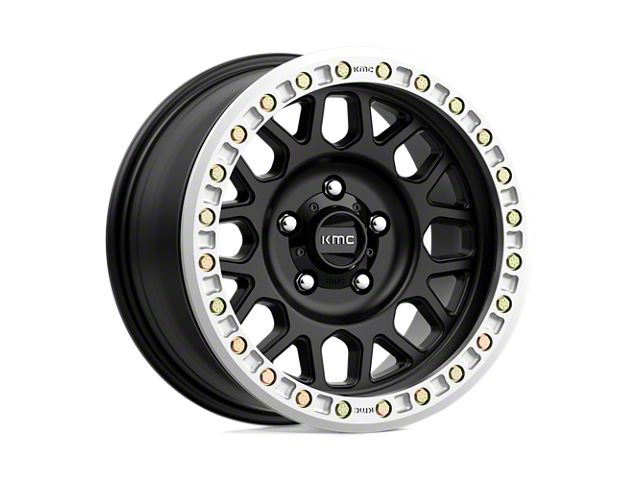 KMC Grenade Desert Beadlock Satin Black 8-Lug Wheel; 20x9; -12mm Offset (03-09 RAM 3500 SRW)