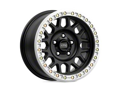 KMC Grenade Desert Beadlock Satin Black 8-Lug Wheel; 17x8.5; 0mm Offset (03-09 RAM 3500 SRW)