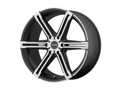 KMC Faction Satin Black with Machined Face 6-Lug Wheel; 22x9.5; 38mm Offset (04-08 F-150)