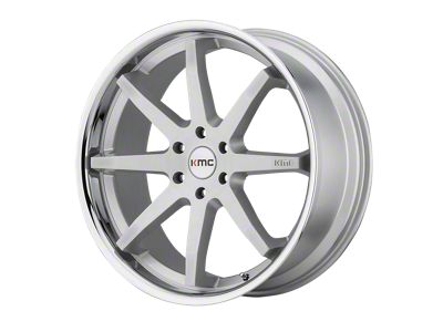 KMC Reverb Brushed Silver with Chrome Lip 6-Lug Wheel; 20x9; 30mm Offset (04-08 F-150)