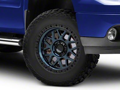 KMC GRS Midnight Blue with Gloss Black Lip 6-Lug Wheel; 18x9; -12mm Offset (07-13 Sierra 1500)