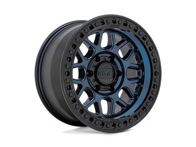 KMC GRS Midnight Blue with Gloss Black Lip 6-Lug Wheel; 17x9; 18mm Offset (07-13 Sierra 1500)