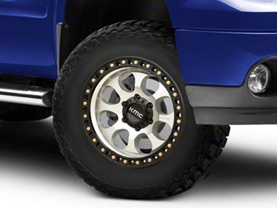 KMC Riot SBL Machined with Satin Black Lip 6-Lug Wheel; 17x8.5; 10mm Offset (07-13 Sierra 1500)