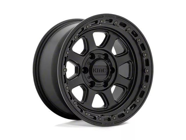 KMC Chase Satin Black with Gloss Black Lip 8-Lug Wheel; 20x9; 18mm Offset (11-14 Sierra 2500 HD)