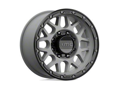 KMC Grenade Off-Road Matte Gray with Matte Black Lip 8-Lug Wheel; 17x9; 18mm Offset (11-14 Sierra 3500 HD SRW)