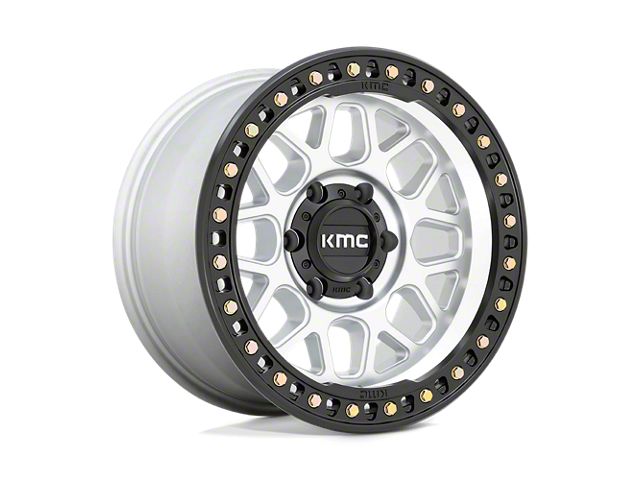 KMC GRS Machined with Satin Black Lip 6-Lug Wheel; 17x8.5; 0mm Offset (07-13 Silverado 1500)