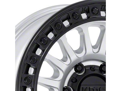KMC IMS Machined with Matte Black Lip 6-Lug Wheel; 17x8.5; -10mm Offset (07-13 Silverado 1500)