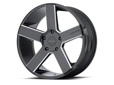 KMC MC 5 Satin Black Black with Milled Spokes 6-Lug Wheel; 22x9; 30mm Offset (07-13 Silverado 1500)